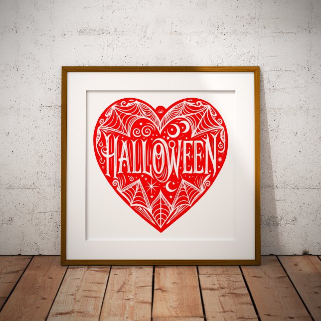 Poster Halloween Heart, Red Heart Shape, Holiday (Criador carregado)