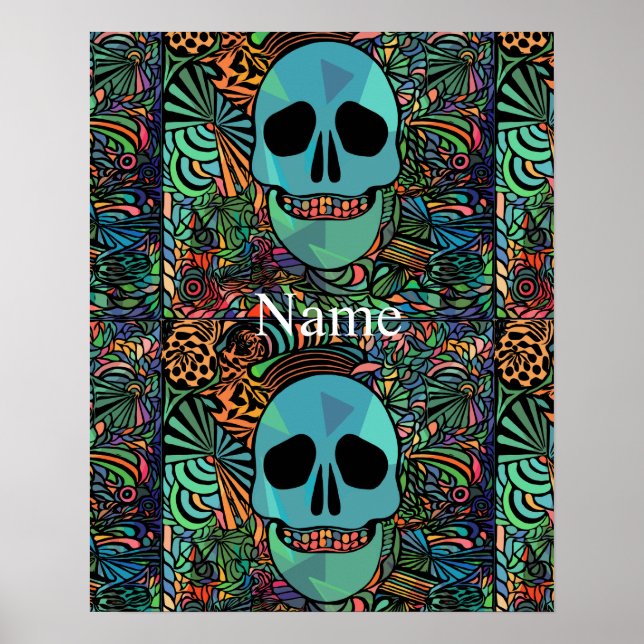 Poster Halloween Hippie Skull Thunder_Cove (Frente)