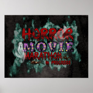 Poster Halloween Horror Movie Marathon In Progress