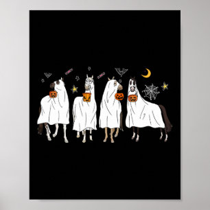 Poster Halloween Horse Ghost Boo Pumpkin Costume Para Hom