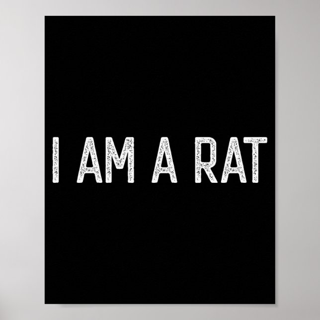 Poster Halloween I Am A Rat Funny Rats Lover I Heart Rat  (Frente)