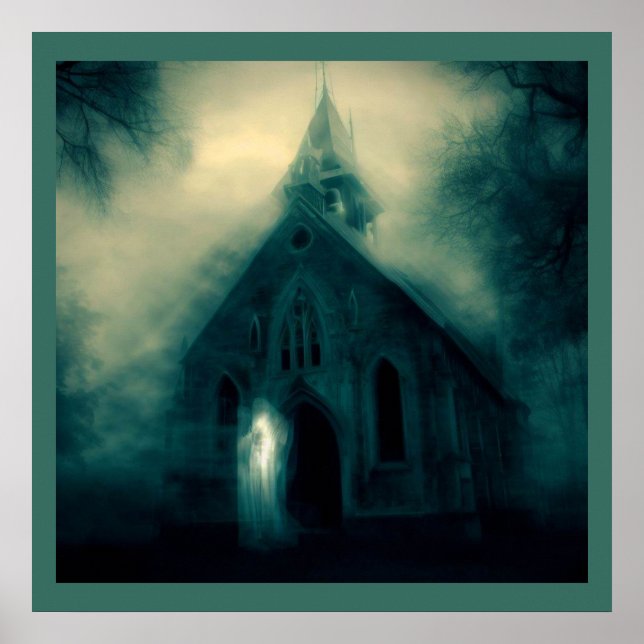 Poster Halloween - Igreja Assombrada 4 (Frente)