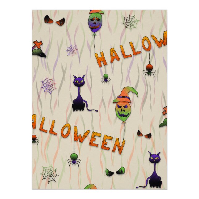 Pôster Halloween Illustrations (Frente)