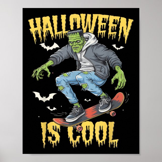 Poster Halloween Is Cool Women Men Frankenstein Monster  (Frente)