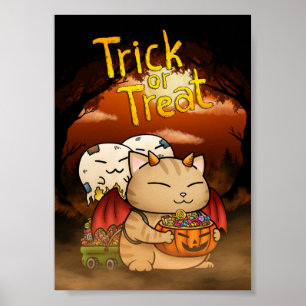 Poster Halloween Little Devil Cat
