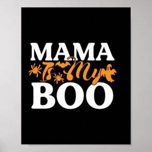 Poster Halloween Mama É Meu Boo Aniversário