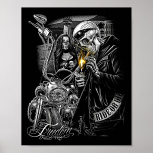 Poster Halloween Mecânico de Motocicletas
