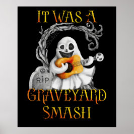 Poster Halloween Monster Mash Ghost Graveyard Smash