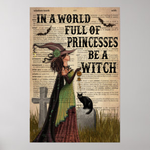 Poster Halloween Num Cheio Mundial De Princesas Seja Uma 