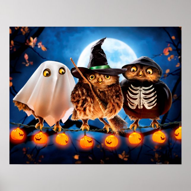 Poster Halloween Owls (Frente)