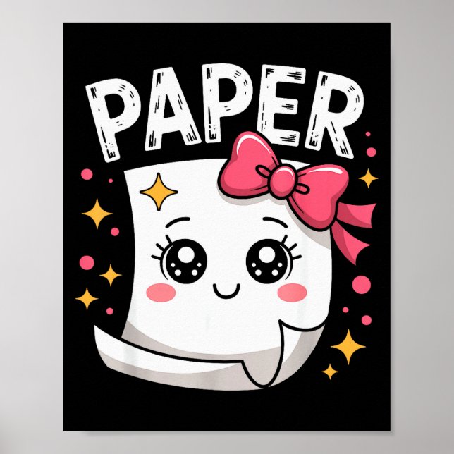 Poster Halloween Paper Scissors Rock Matching Cute Paper  (Frente)