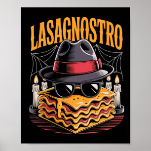 Poster Halloween Pasta Meme Mafia Parody Funny Lasagna Ar