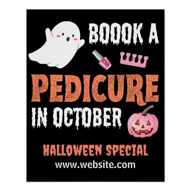 Pôster Halloween Pedicure Especial Poster brilhante (Frente)