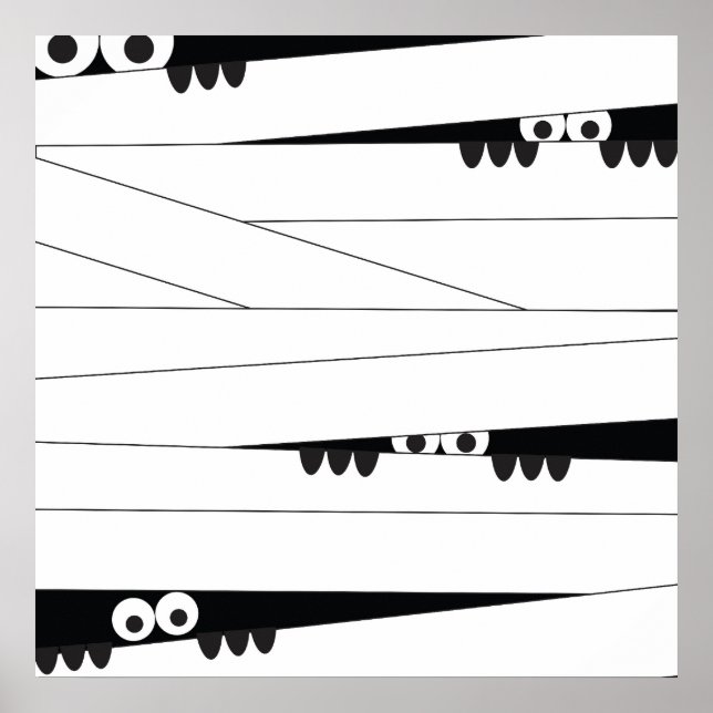 Pôster Halloween Peeking Mummy (Frente)