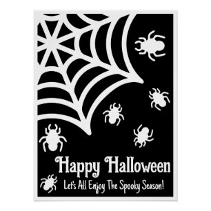 Pôster Halloween personalizado da teia