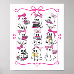 Poster Halloween Pink Ghost Leia Mais Livros "Spooky Boo"