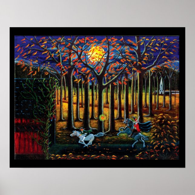 Pôster Halloween,poster,sem cabeça,cavaleiro,floresta (Frente)
