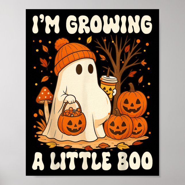 Poster Halloween Pregnancy Announcement I'm Growing A Lit (Frente)