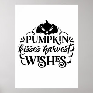 Poster Halloween Pumpkin Kisses Harvest Deseja Aniversári