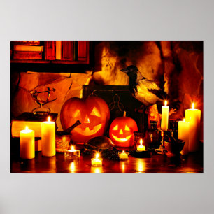 Pôster Halloween Pumpkin Lanterna