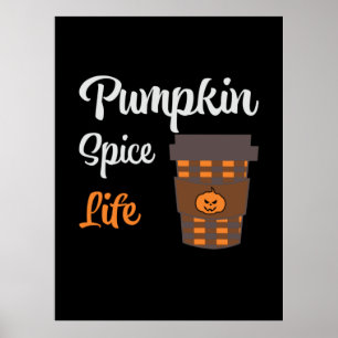 Poster Halloween Pumpkin Spice Life Aniversário