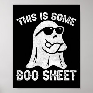 Poster Halloween Retro Boo Ghost Isto É Uma Folha De Boo