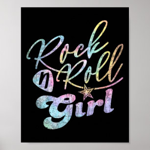 Poster Halloween Rock N Roll Girl Retro Costume Tie Dye