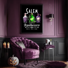 Pôster Halloween Salem Apothary Potions Tonics Elixirs