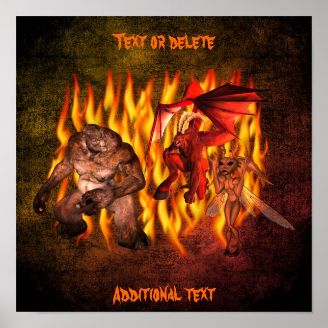 Poster Halloween Scary Gremlins Monstros Personalizados (Frente)