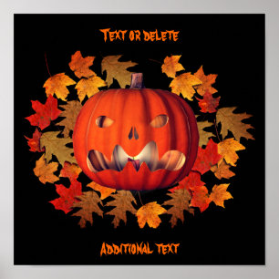Poster Halloween Scary Jack O Lanterna Personalizado