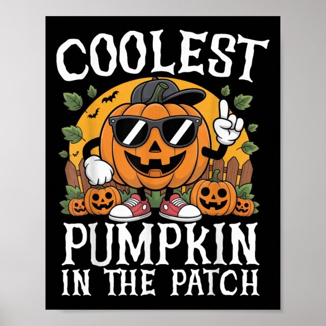 Poster Halloween Shirts Boys And Kids Coolest Pumpkin In  (Frente)