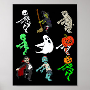 Poster Halloween Shoot Dance Monsters Skeleton Boys Menin