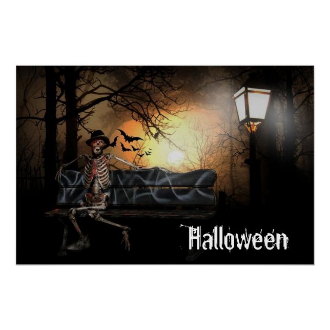 Pôster Halloween Skeleton (Frente)