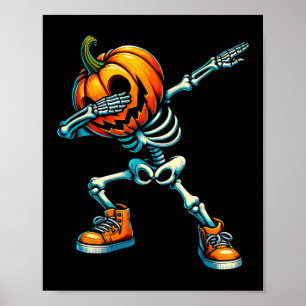 Poster Halloween Skeleton Boys Trick Treat Engraçado Pump