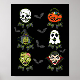 Poster Halloween Skeleton Gaming Bruxa Vampiro Zombie Boy