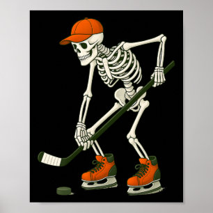 Poster Halloween Skeleton Ice Hockey Fodny Men Bo