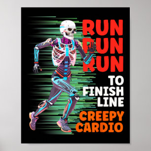 Poster Halloween Skeleton Runner Creepy Cardio Jogger Spo