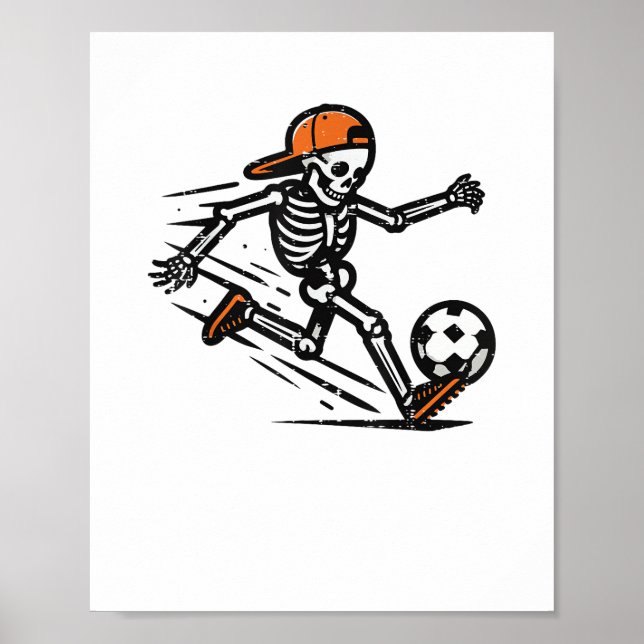 Poster Halloween Skeleton Soccer (Frente)