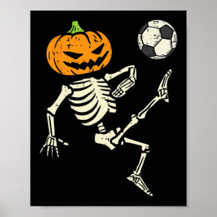 Poster Halloween Skeleton Soccer Figurino de Futebol