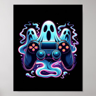 Poster Halloween Skeleton Zombie Controladoras de Jogos M