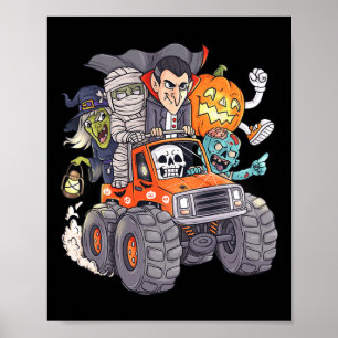 Poster Halloween Skeleton Zombie Monster Vampire Bo