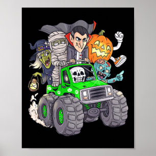 Poster Halloween Skeleton Zombie Monster Vampire Bo