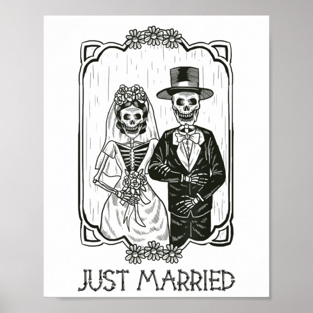 Poster Halloween Skeletons Bride E Recem casados F (Frente)