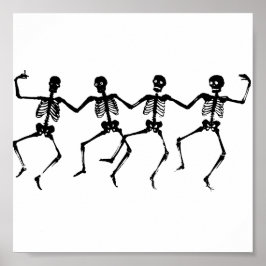 Pôster Halloween Skeletons Dancing