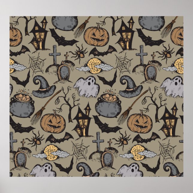 Poster Halloween Sketch: Vintage Invisível (Frente)