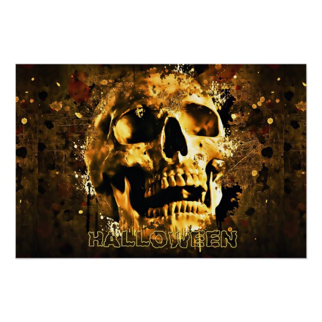 Pôster Halloween Skull (Frente)