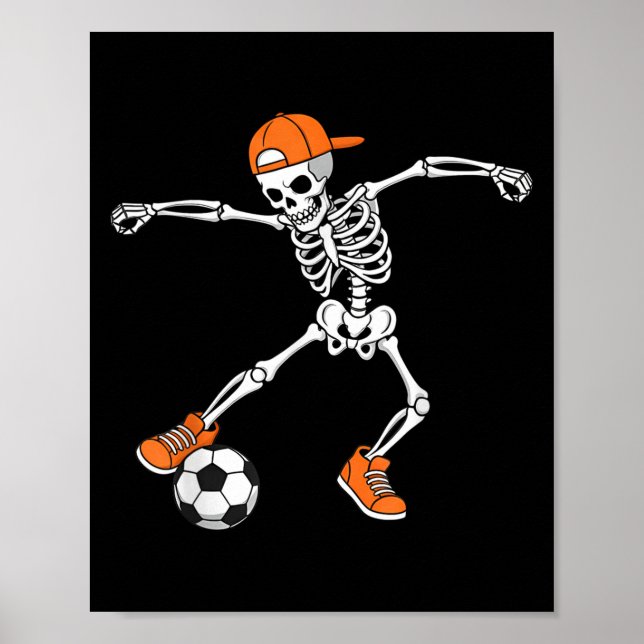Poster Halloween Soccer Skeleton Football Trick Or Treat  (Frente)