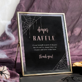 Poster Halloween Spiderweb Baby Shower Diaper Raffle Sign