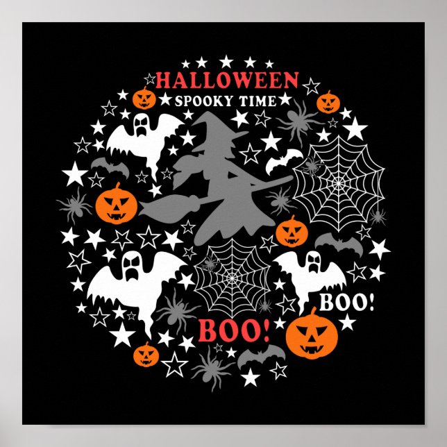 Poster Halloween Spooky Time (Frente)