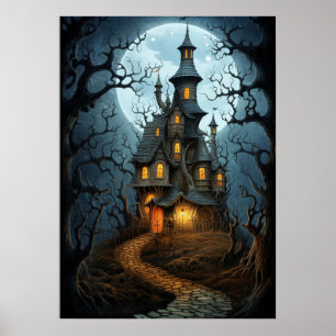 Poster Halloween Spooky Witch House